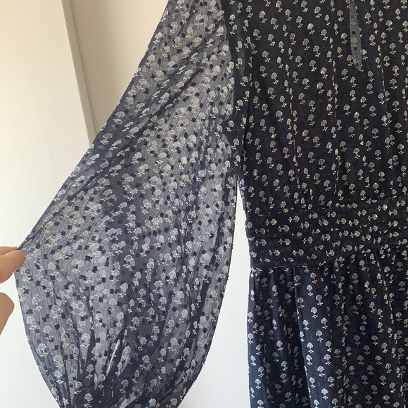 & Other Stories Floral Chiffon Mini Dress 4 - Picture 4 of 14